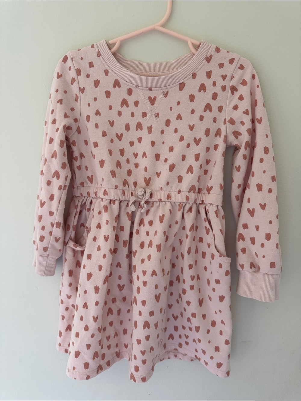 Cat & Jack Light Pink Dress with Rose-Gold Heart Print